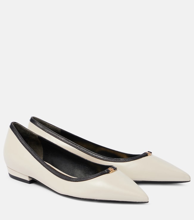 Tory Burch Double T leather ballet flats