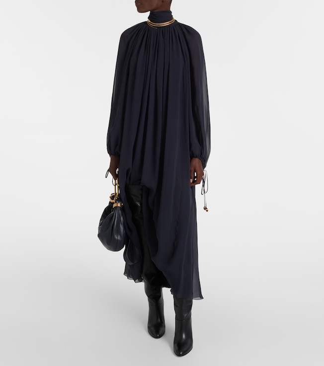 Chloé Gathered silk georgette maxi dress