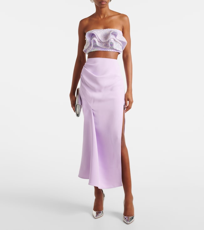 Maticevski Together Wave ruffled sequined bandeau top
