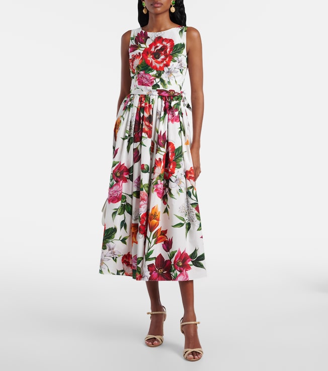 Dolce&Gabbana Floral cotton poplin midi dress