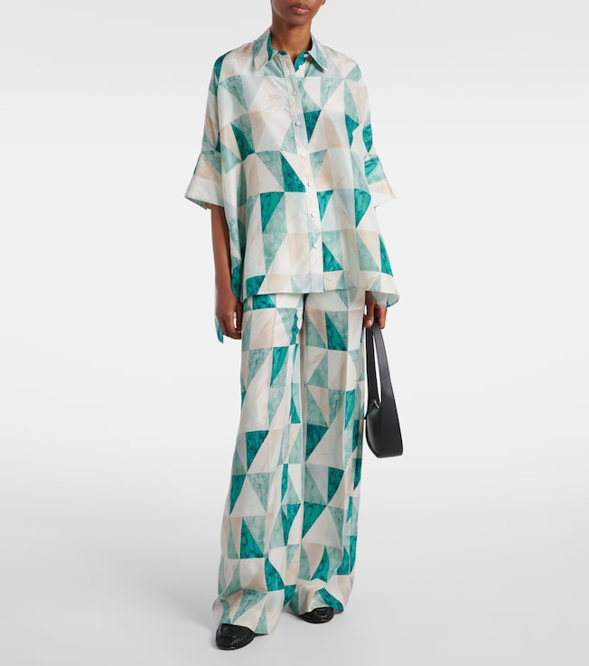 JOSEPH Arcole printed oversized silk shirt