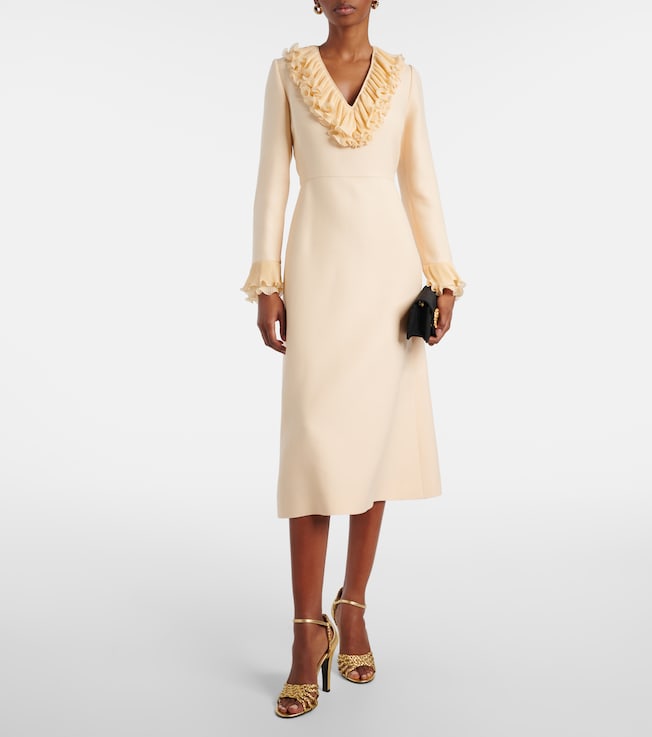 Valentino Crepe Couture ruffled midi dress