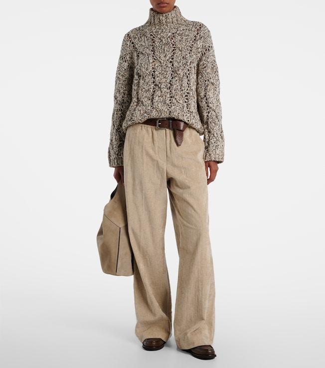 Brunello Cucinelli High-rise cotton corduroy wide-leg pants