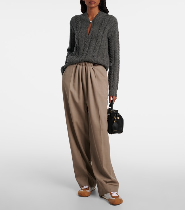Loewe Cable-knit wool mouliné sweater
