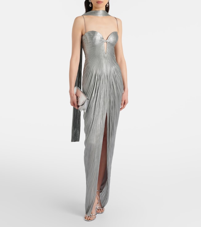 Maria Lucia Hohan Tonia scarf-detail silk tulle bustier gown