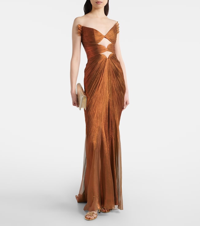 Maria Lucia Hohan Cutout pleated silk gown
