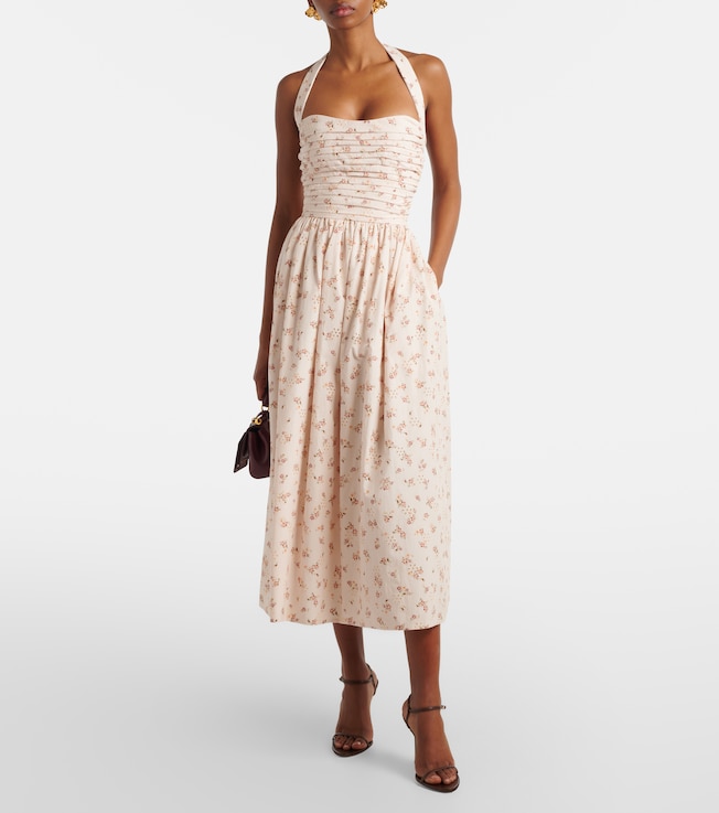 Markarian Leia floral pleated cotton midi dress
