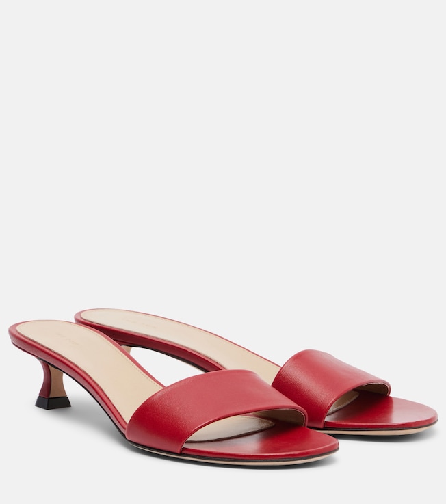 The Row Combo leather slides