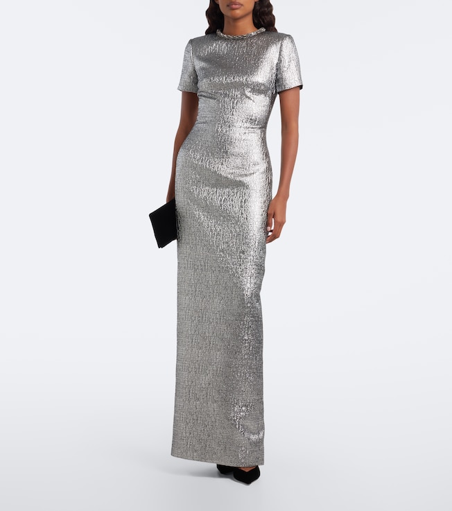 Roland Mouret Roland Mouret Embellished lamé jacquard gown