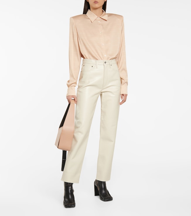 Magda Butrym Logo-print stretch-silk shirt