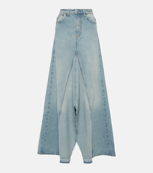 Maxirock Godet aus Denim | Victoria Beckham
