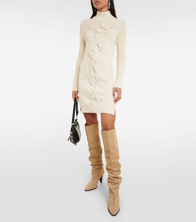 Isabel Marant Atina cable-knit wool-blend minidress