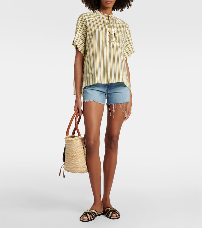 Yves Salomon Striped cotton top