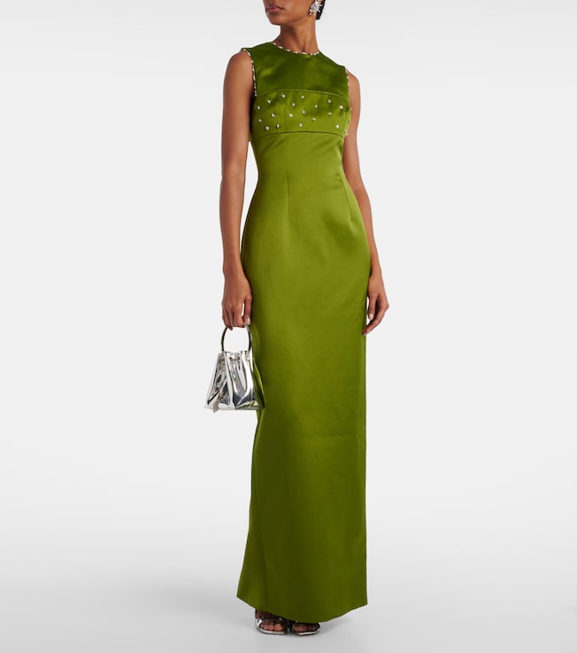 Emilia Wickstead Amadine embellished satin gown
