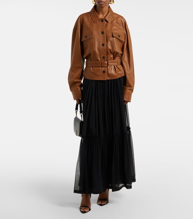 Saint Laurent Saharienne cropped leather jacket