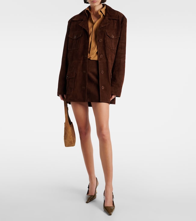 NOUR HAMMOUR Remi suede miniskirt