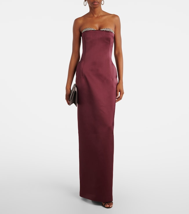 The New Arrivals Ilkyaz Ozel Noélie embellished satin gown