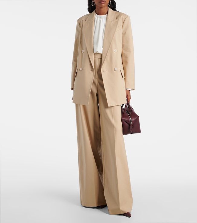 Max Mara Cotton-blend wide-leg pants