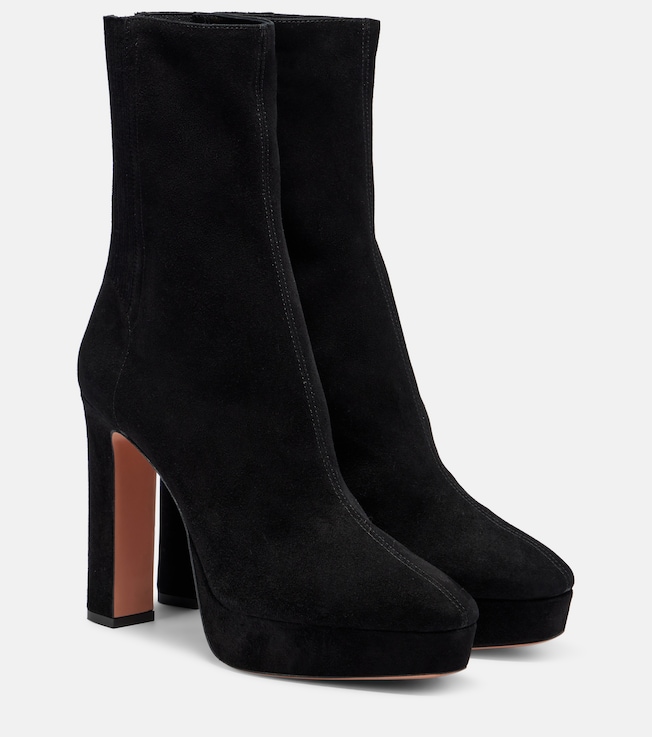 AQUAZZURA Martine 110 suede platform ankle boots