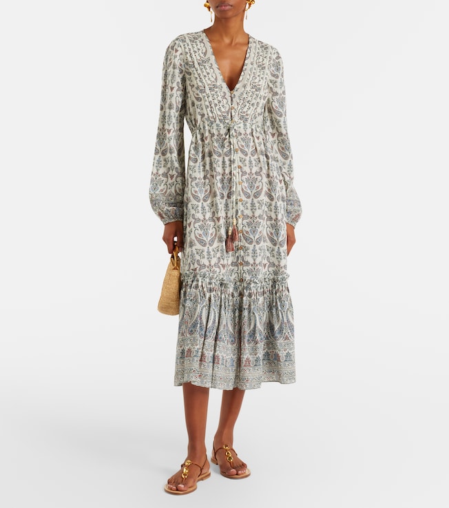 Veronica Beard Vani paisley ruffled midi dress