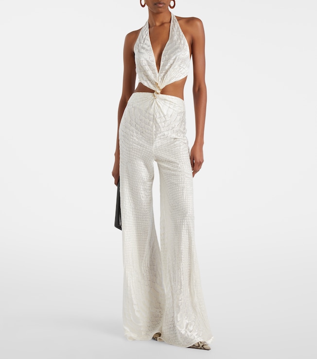 ROBERTO CAVALLI Embellished halterneck jumpsuit