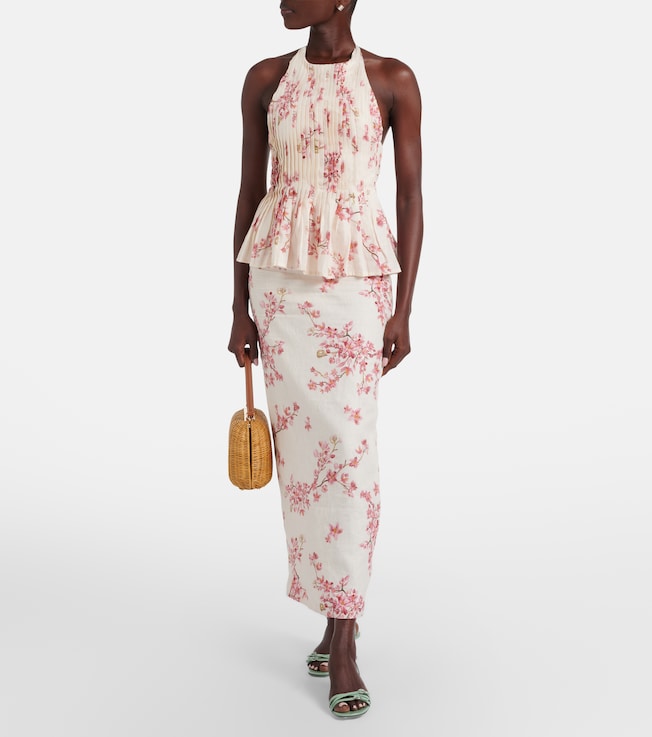 Agua by Agua Bendita Lirica Paraiso linen maxi skirt