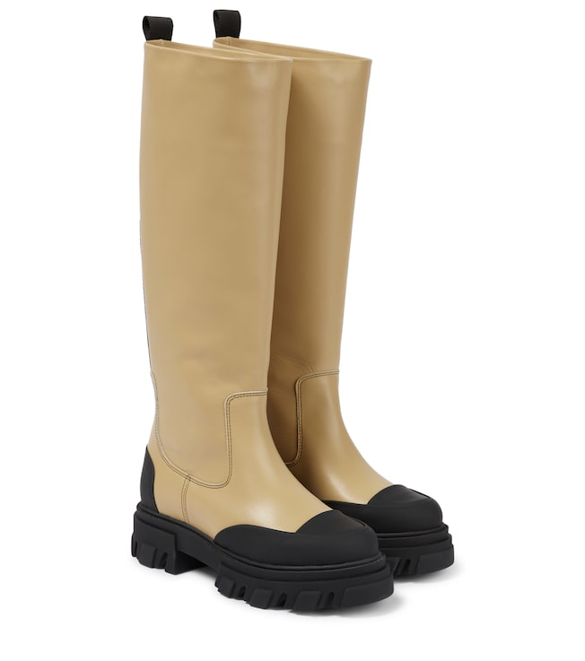GANNI Knee-high leather boots