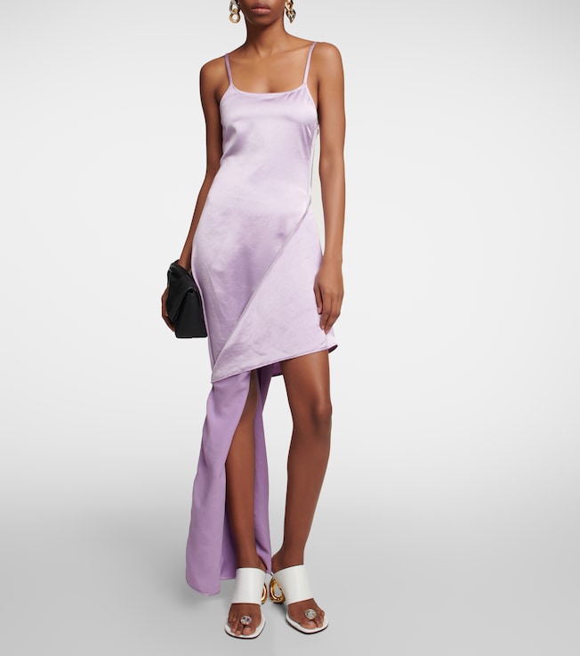 Jw Anderson Satin zip slip dress