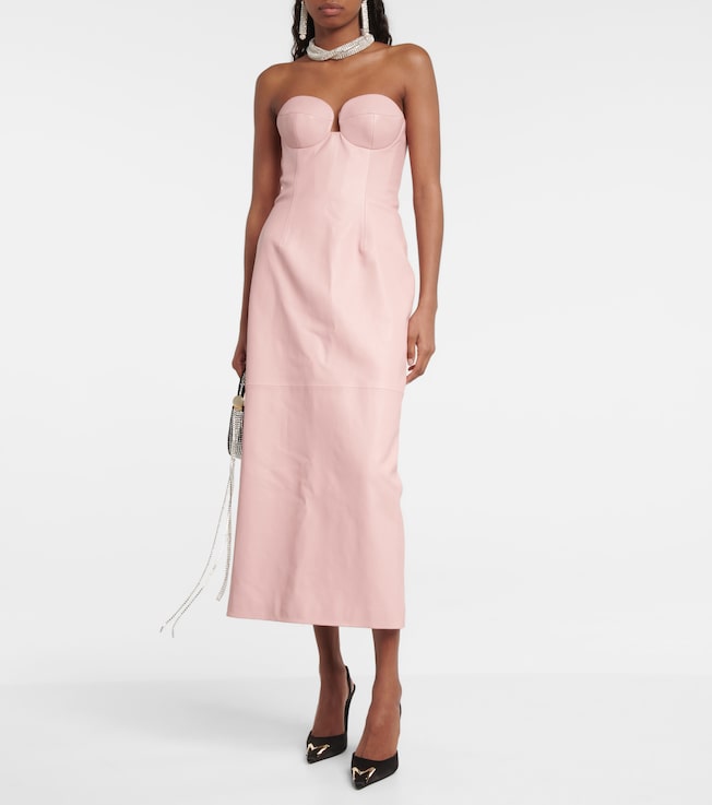 Magda Butrym Leather bustier midi dress