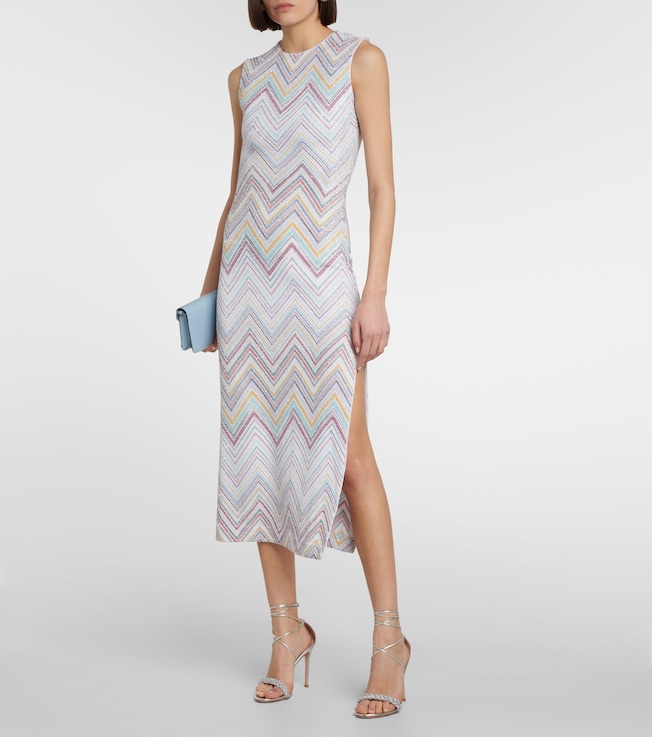 Missoni Zig-zag bouclé knit midi dress