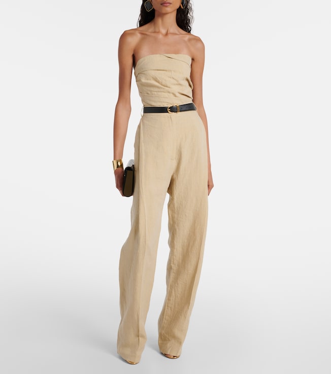 TOVE Izel strapless linen top