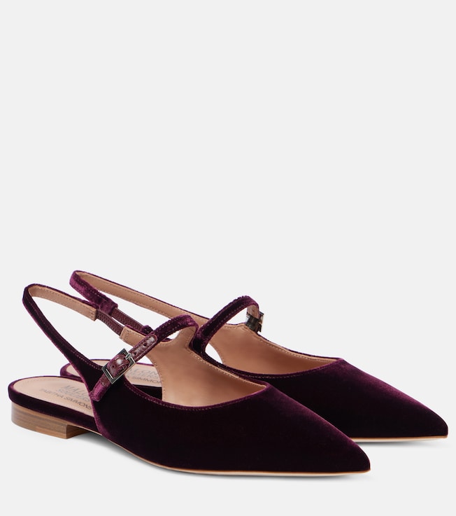 Malone Souliers Karla velvet slingback flats