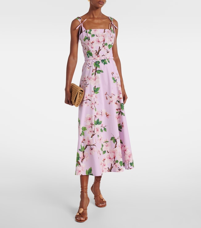 Oscar de la Renta Floral cotton-blend midi dress