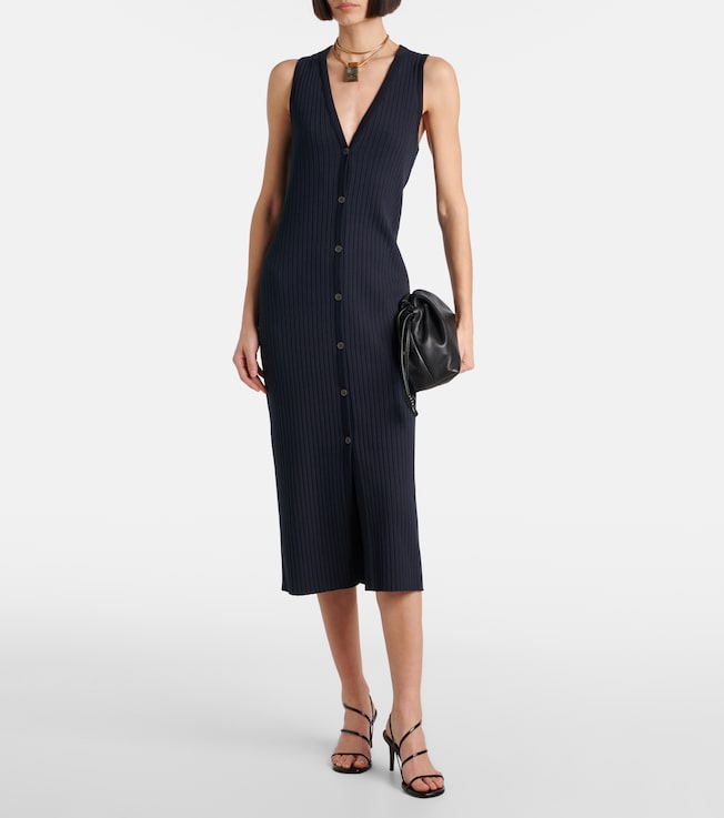 Vince Ribbed-knit midi dress