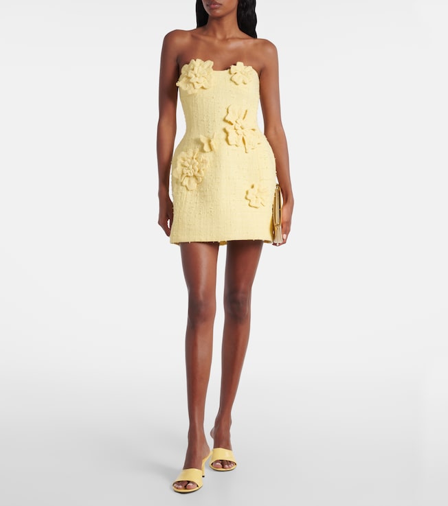 LEO LIN Rosario tweed bustier dress
