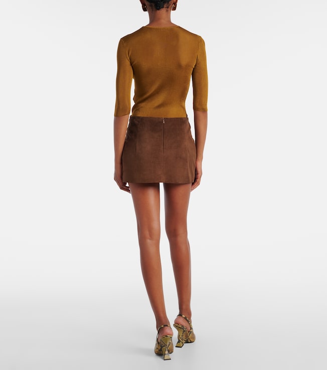 NOUR HAMMOUR Nour Hammour Avery suede miniskirt