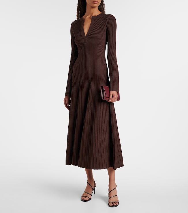 SIMKHAI Genna ribbed-knit midi dress