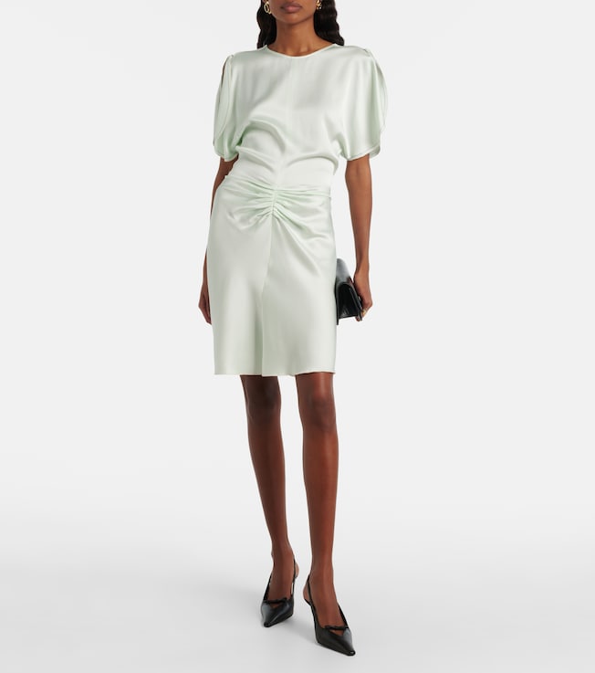 Victoria Beckham Gathered satin minidress