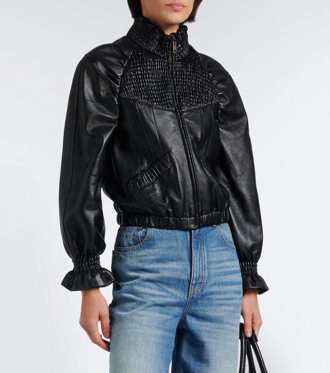 Chloé Shirred leather jacket