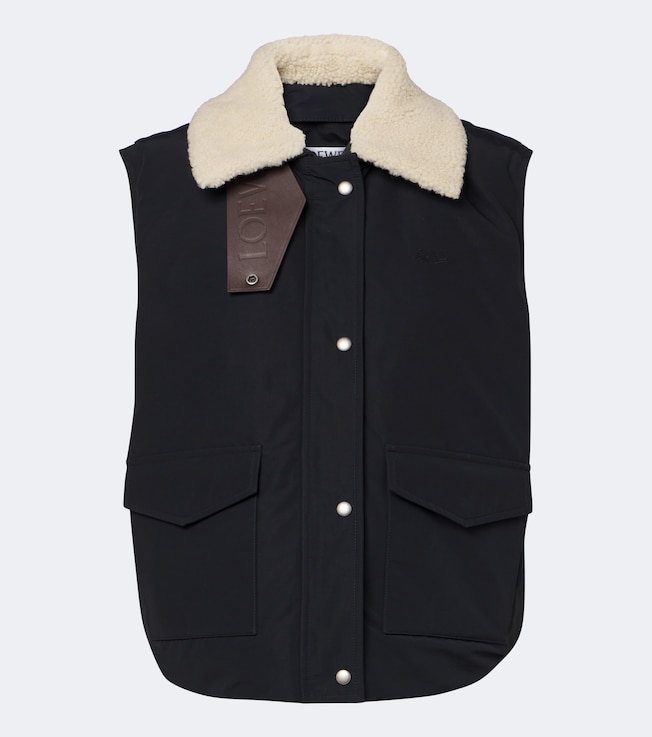 Loewe Loewe Shearling-trimmed cotton-blend vest