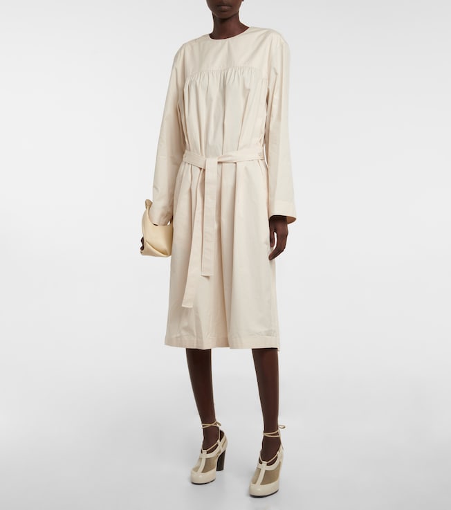 Lemaire Belted cotton poplin midi dress