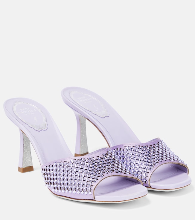 RENÉ CAOVILLA Embellished leather mules