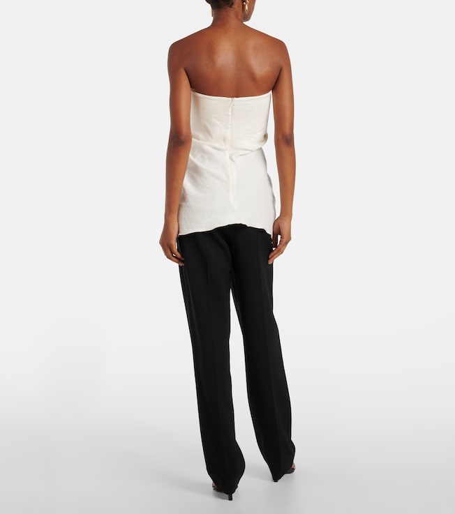 TOVE Tove Tuiren draped linen and cotton-blend top