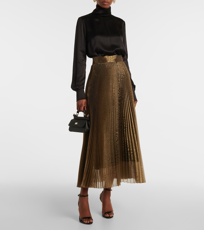 Dolce&Gabbana Jacquard plissé midi skirt