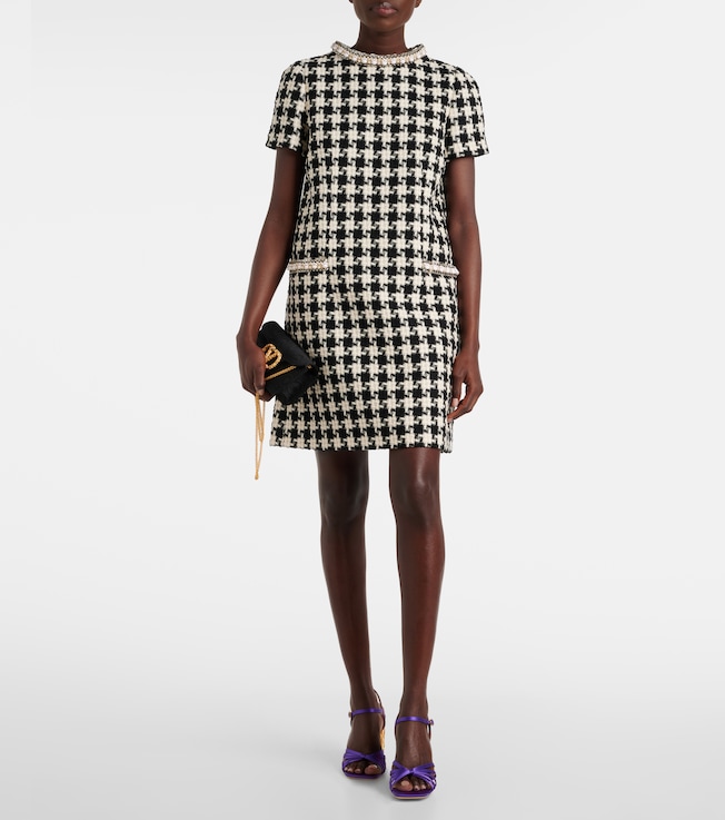 Valentino Embellished tweed minidress