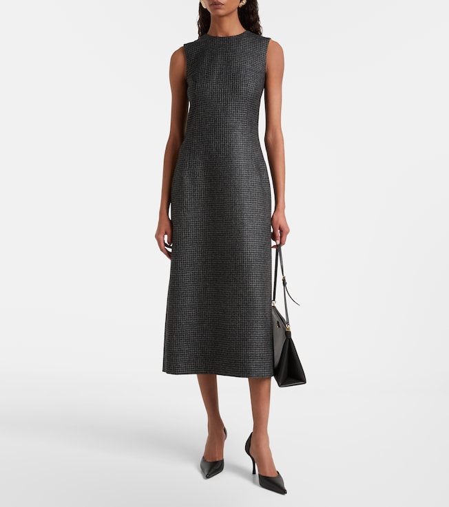 Emilia Wickstead Hartley houndstooth wool-blend midi dress