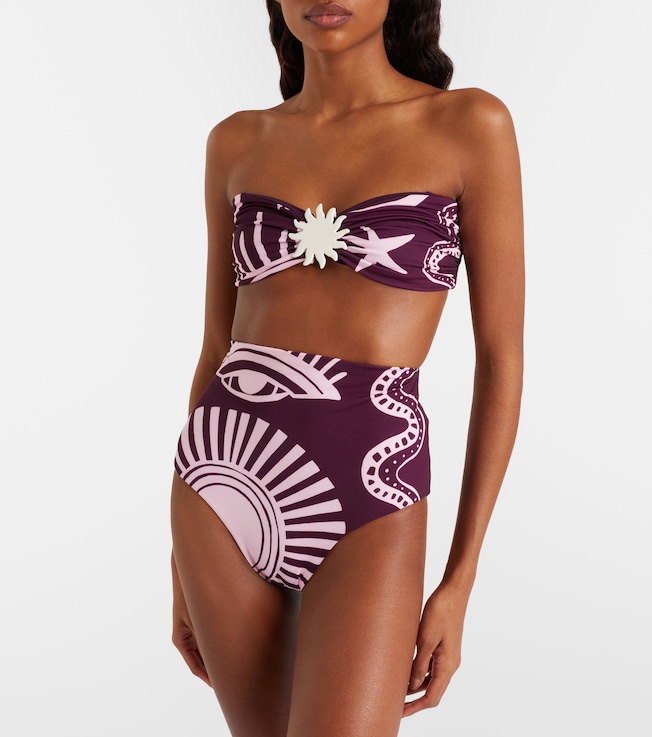 Cala de la Cruz Elisa printed high-rise bikini bottoms