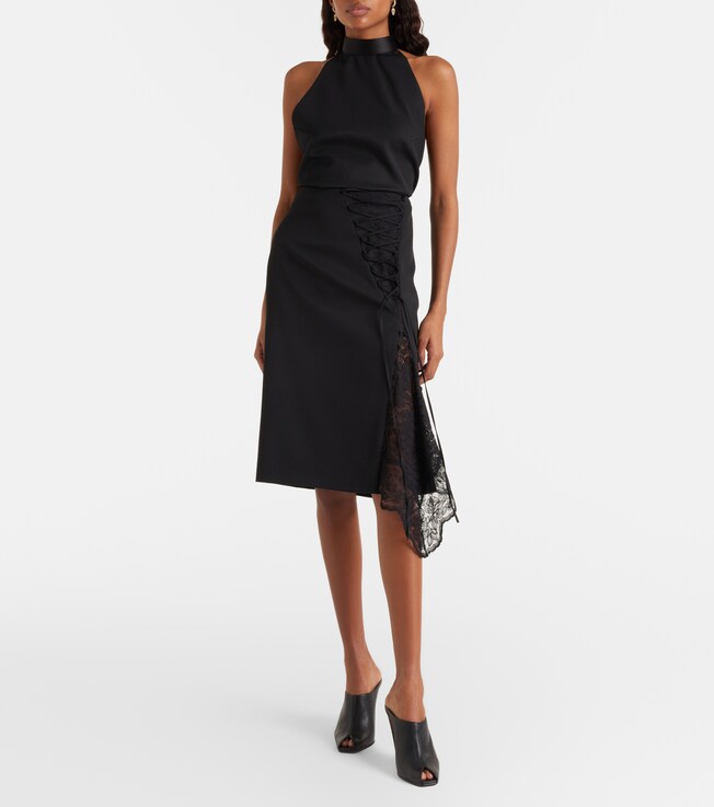 McQueen Lace-trimmed pencil skirt