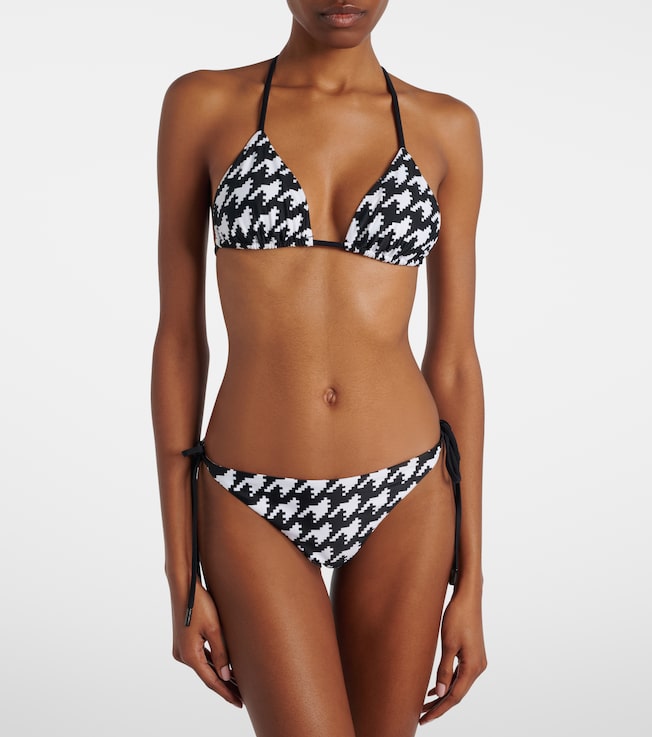 PERFECT MOMENT Houndstooth bikini top