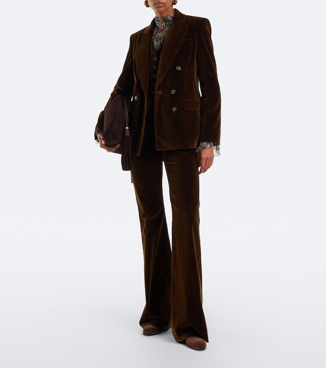 Etro Double-breasted cotton velvet blazer